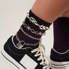 Wholesale Alloy Geometric Multi Layer Tassel Hip Hop Anklet For Women