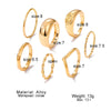 Wholesale Alloy Geometric Niche Twist Ring Set For Women Electroplated