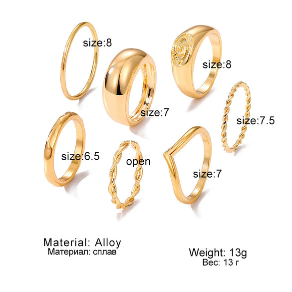 Wholesale Alloy Geometric Niche Twist Ring Set For Women Electroplated