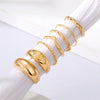 Wholesale Alloy Geometric Niche Twist Ring Set For Women Electroplated