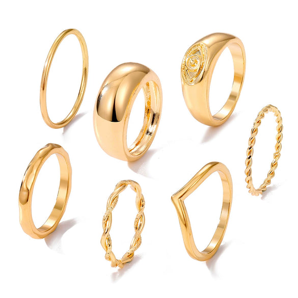 Wholesale Alloy Geometric Niche Twist Ring Set For Women Electroplated
