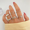 Wholesale Alloy Geometric Niche Twist Ring Set For Women Electroplated