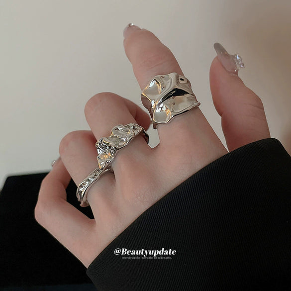 Wholesale Alloy Geometric Open Ring For Women Light Luxury Electroplated