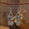 Wholesale Alloy Geometric Oval Spiral Hollow Pendant Earrings For Women Electroplated Retro Bohemian Style