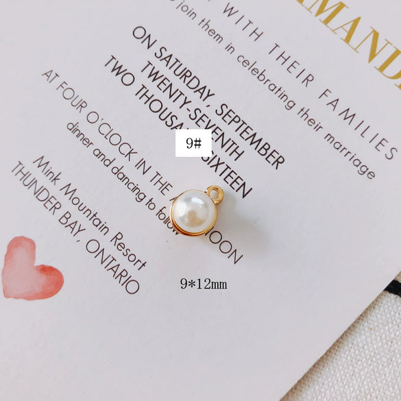 Wholesale Alloy Geometric Pearl Flower Shaped Diy Jewelry Accessories Earrings Bracelet Pendant With Electroplating