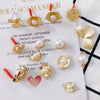 Wholesale Alloy Geometric Pearl Flower Shaped Diy Jewelry Accessories Earrings Bracelet Pendant With Electroplating