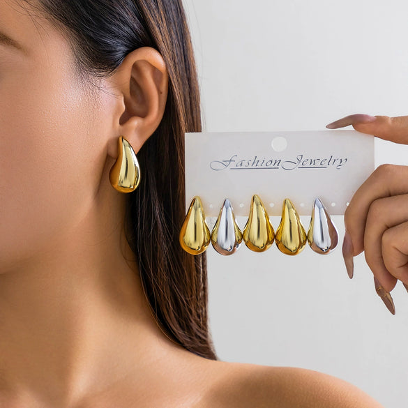 Wholesale Alloy Geometric Punk Style Electroplated Drop Earrings For Women