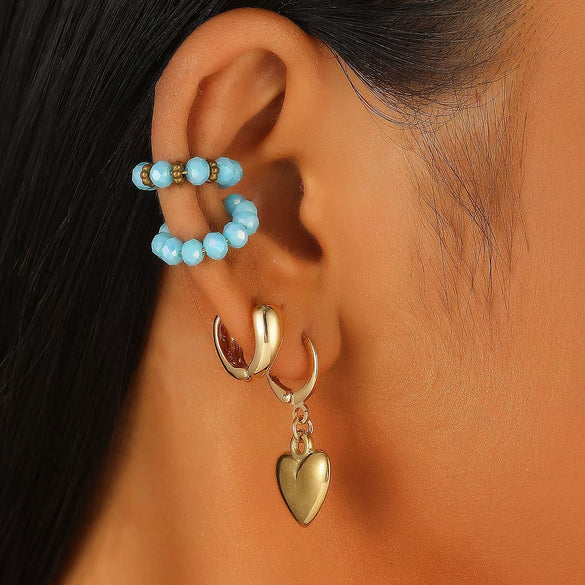 Wholesale Alloy Geometric Punk Style Electroplated Ear Clip Earrings For Women