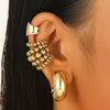 Wholesale Alloy Geometric Punk Style Electroplated Ear Clip Earrings For Women