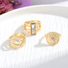 Wholesale Alloy Geometric Relief Portrait Retro Diamond Ring Unisex