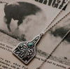 Wholesale Alloy Geometric Retro Carved Turquoise Pendant Necklace With Electroplating And Water Wave Chain For Women