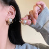 Wholesale Alloy Geometric Retro Circle Pearl Earrings For Women Electroplated Design