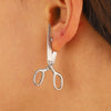 Wholesale Alloy Geometric Retro Scissors Stud Earrings For Women With Electroplating Stainless Steel Ear Needles
