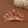 Wholesale Alloy Geometric Rhinestone Comb Crown Electroplated Hair Accessories For Girls