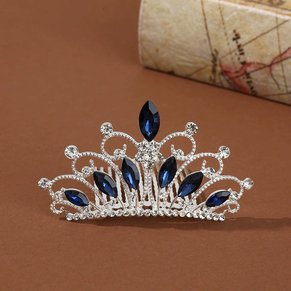 Wholesale Alloy Geometric Rhinestone Comb Crown Electroplated Hair Accessories For Girls