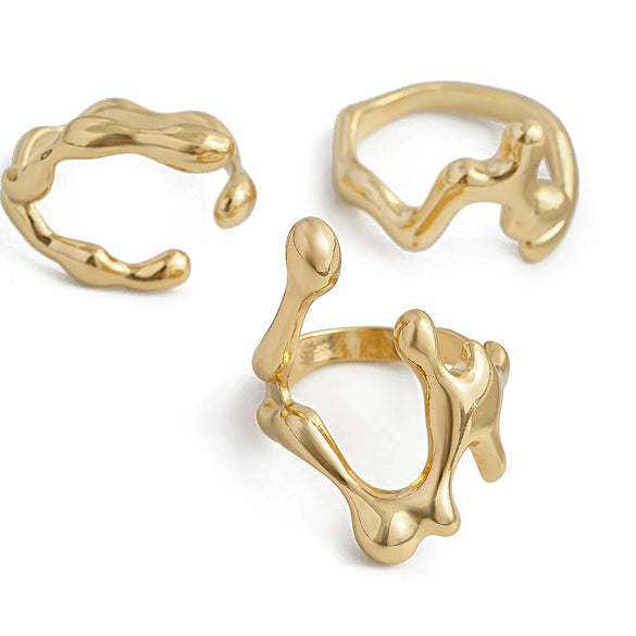 Wholesale Alloy Geometric Ring With Stacking Style And Electroplating Design