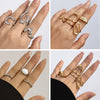 Wholesale Alloy Geometric Ring With Stacking Style And Electroplating Design