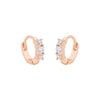 Wholesale Alloy Geometric Rose Gold Electroplated Women's Earrings With Microinlaid Zircon