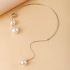 Wholesale Alloy Geometric Round Bead Clavicle Chain Imitation Pearl Necklace For Women