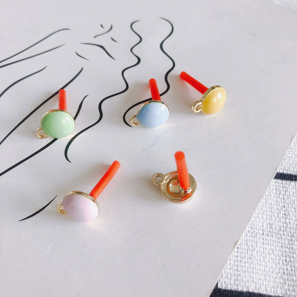 Wholesale Alloy Geometric Round Colorful Earrings Jewelry Accessories