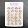 Wholesale Alloy Geometric Round Fivepointed Star Inlaid Zircon Stud Earrings For Women Electroplated Simple Style