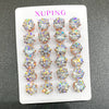 Wholesale Alloy Geometric Round Fivepointed Star Inlaid Zircon Stud Earrings For Women Electroplated Simple Style