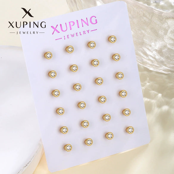 Wholesale Alloy Geometric Round Package Set Earrings Electroplated Minimalist Style For Women
