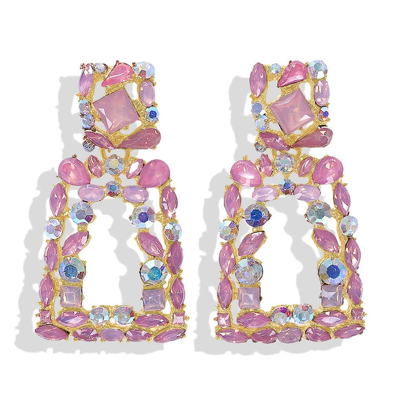Wholesale Alloy Geometric Shape Diamond Earrings For Women