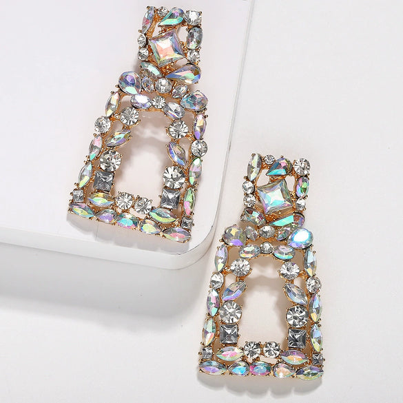 Wholesale Alloy Geometric Shape Diamond Earrings For Women