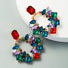 Wholesale Alloy Geometric Shape Inset Rhinestone Earrings With Diamond Design