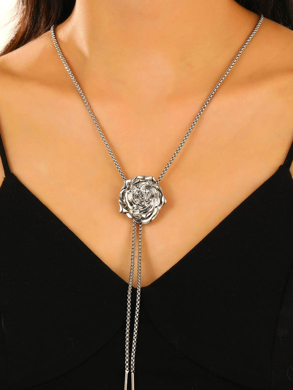 Wholesale Alloy Geometric Snake Bone Chain Sweater Necklace With Electroplating