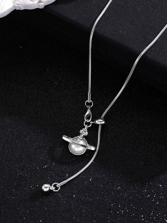 Wholesale Alloy Geometric Snake Bone Chain Sweater Necklace With Electroplating