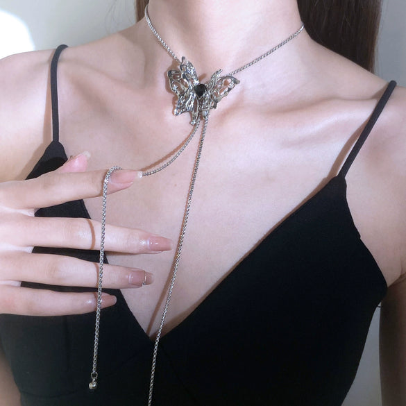 Wholesale Alloy Geometric Snake Bone Chain Sweater Necklace With Electroplating