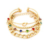 Wholesale Alloy Geometric Spiral Twist Metal Bracelet With Rhinestones And Electroplating For Women