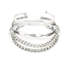 Wholesale Alloy Geometric Spiral Twist Metal Bracelet With Rhinestones And Electroplating For Women