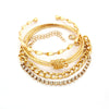 Wholesale Alloy Geometric Spiral Twist Metal Bracelet With Rhinestones And Electroplating For Women