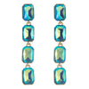 Wholesale Alloy Geometric Square Cshaped Long Earrings Set With Diamonds For Women