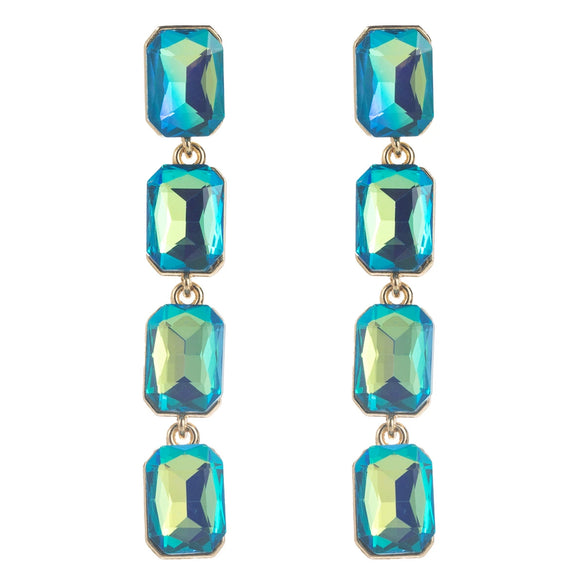 Wholesale Alloy Geometric Square Cshaped Long Earrings Set With Diamonds For Women