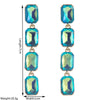 Wholesale Alloy Geometric Square Cshaped Long Earrings Set With Diamonds For Women