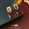 Wholesale Alloy Geometric Square Diamondencrusted Earrings Sophisticated Style
