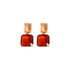 Wholesale Alloy Geometric Square Diamondencrusted Earrings Sophisticated Style