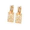 Wholesale Alloy Geometric Square Hollow Electroplated Earrings For Women