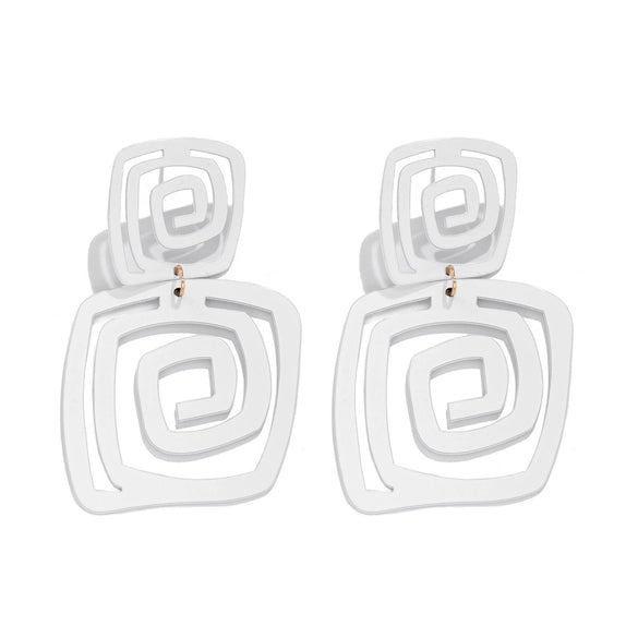 Wholesale Alloy Geometric Square Spiral Pendant Necklace For Women With Dripping Oil Design And Wax Thread