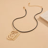 Wholesale Alloy Geometric Square Spiral Pendant Necklace For Women With Dripping Oil Design And Wax Thread