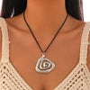 Wholesale Alloy Geometric Square Spiral Pendant Necklace For Women With Dripping Oil Design And Wax Thread