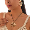 Wholesale Alloy Geometric Square Spiral Pendant Necklace For Women With Dripping Oil Design And Wax Thread