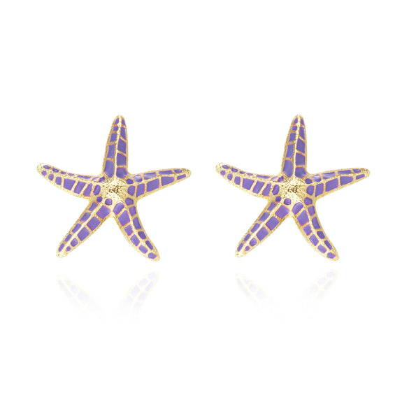 Wholesale Alloy Geometric Starfish Necklace And Earring Set Electroplated Women's Casual Accessories