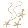 Wholesale Alloy Geometric Starfish Pendant Necklace And Earring Set For Women With Electroplating Design