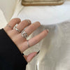 Wholesale Alloy Geometric Style Electroplated Fashion Ring Fivepiece Set Hand Jewelry