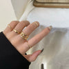 Wholesale Alloy Geometric Style Electroplated Fashion Ring Fivepiece Set Hand Jewelry